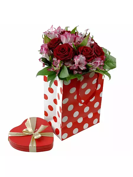Suede rose in gift box