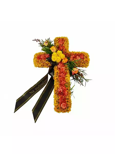 Похоронный крест оранжевого цвета