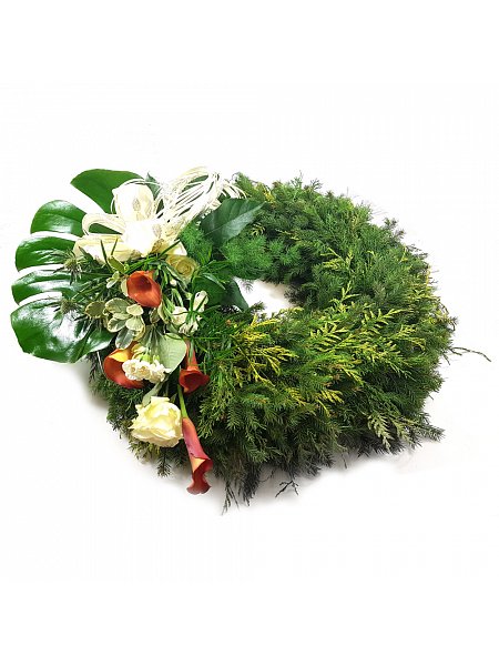 Funeral wreath calla lily and rose
