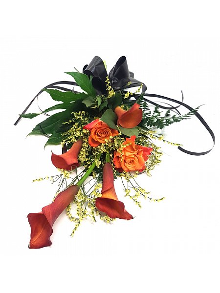 Funeral calla lily and rose flower