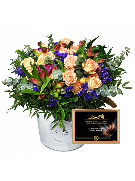 Flower box mix with Lindt chocolate