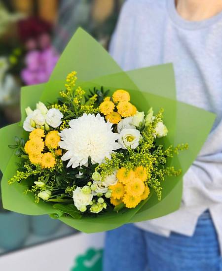 Kytice Žluto Bílá Chryzantéma