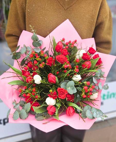 Love story from tulips