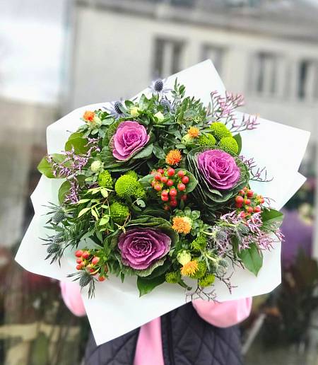 Bouquet of purple cabbage