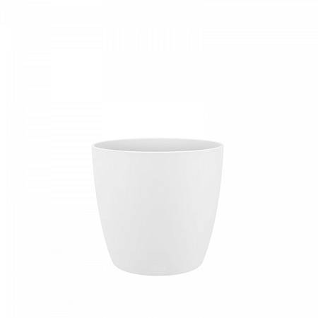 White plastic plant pot cover